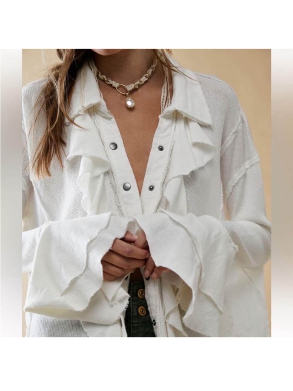 Free People Feelin Fresh Shirtling/sz XS